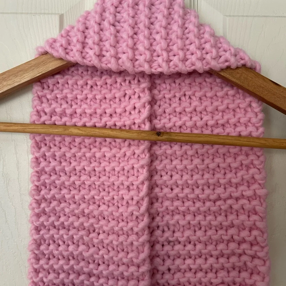 Handmade Cozy Pink Knit Scarf